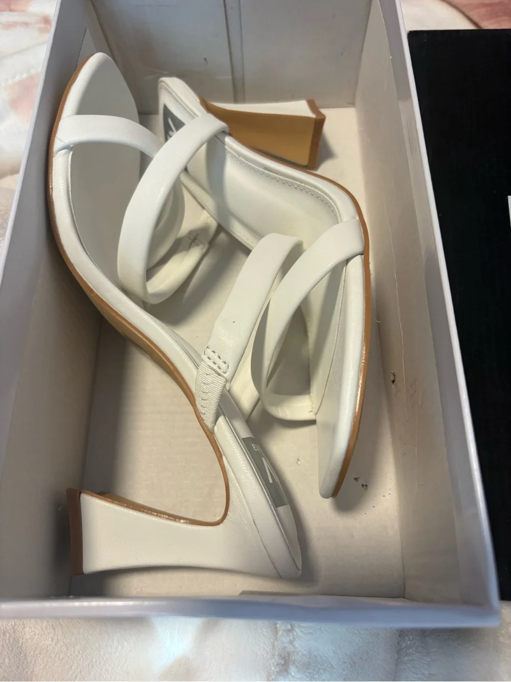 Dolce Vita White Double-Strap Block Heel Mule